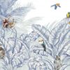 Wallpaper FIJI MURAL WALLPAPER Animals And Palm Leaves Pattern Mural
