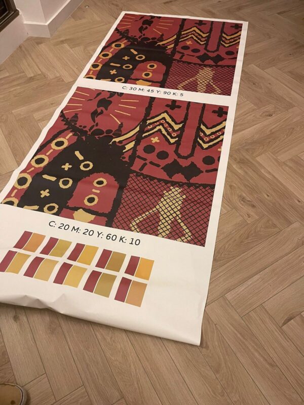 Custom printed pattern proof for Kii Restaurant wallpaper project in Lebanon