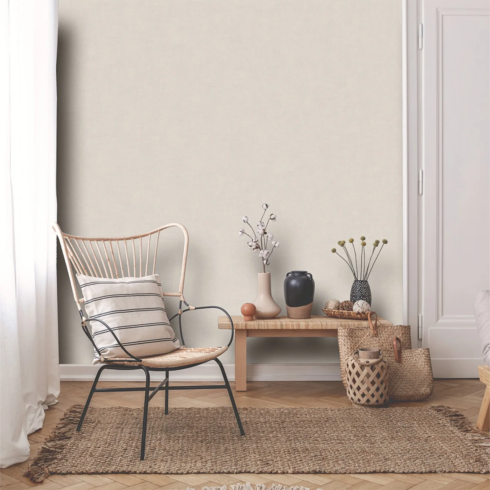 Linen non-woven wallpaper ref 28333-6, Ambiance collection – Morphelli Lebanon