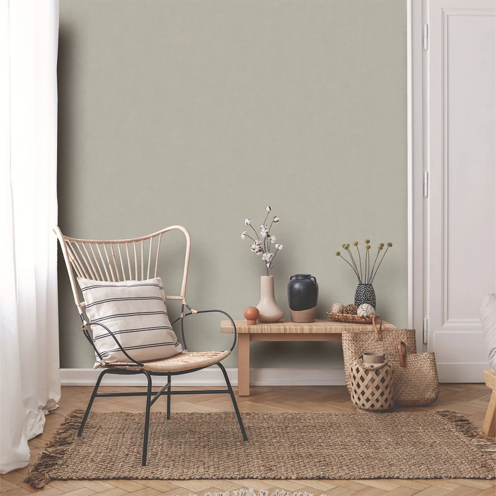 Linen non-woven wallpaper ref 28333-7, Ambiance collection – Morphelli Lebanon