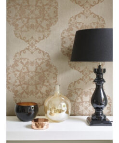 Boutique BT2003 Stitched Medallion wallpaper in copper swatch