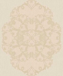 Boutique BT2006 Stitched Medallion wallpaper in gold & beige swatch