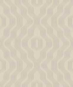 Boutique BT3402 Retro Linear Geometric wallpaper in beige & grey swatch