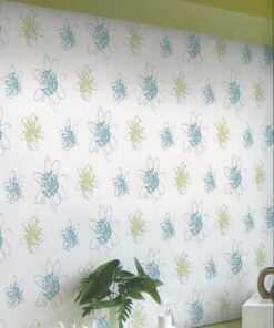 Intuition IN2001 Abstract Flowers wallpaper in lime swatch