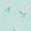Intuition IN2107 Allium Flower Heads wallpaper in cream & teal swatch