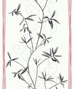 Intuition IN3102 Bamboo Branches wallpaper in black & red swatch