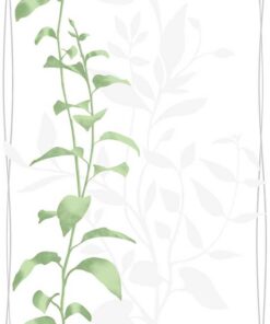 Intuition IN3201 Climbing Leaves wallpaper in green & white swatch