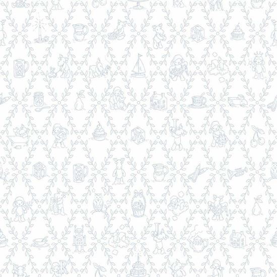 Jack 'n Rose LL-01-04-1 Toy Trellis Toile wallpaper in pale blue swatch