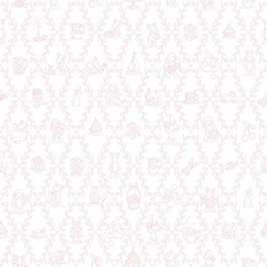 Jack 'n Rose LL-01-05-0 Toy Trellis Toile wallpaper in pale pink swatch