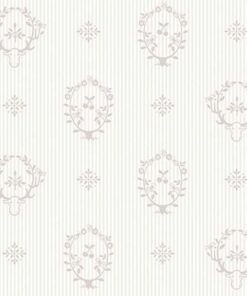 Jack 'n Rose LL-08-02-6 Stag Head On Pinstripe wallpaper in taupe & beige swatch