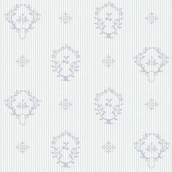 Jack 'n Rose LL-08-04-4 Stag Head On Pinstripe wallpaper in blue swatch