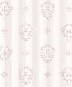 Jack 'n Rose LL-08-05-3 Stag Head On Pinstripe wallpaper in pink swatch