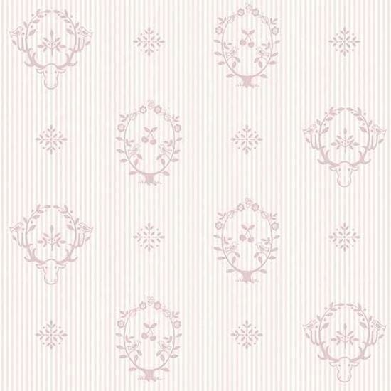 Jack 'n Rose LL-08-05-3 Stag Head On Pinstripe wallpaper in pink swatch