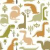 Jack 'n Rose LL-10-01-2 Dinosaurs wallpaper in green & orange swatch