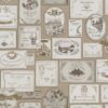 Splendour SD3002 Vintage Wine Labels wallpaper in sepia & taupe swatch
